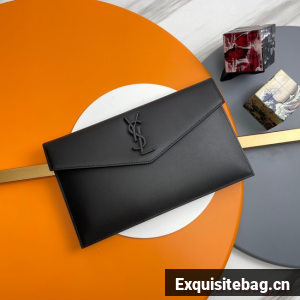 SAINT LAURENT UPTOWN POUCH IN SMOOTH LEATHER A565739 BLACK