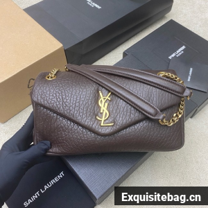 Saint Laurent CALYPSO SMALL IN GRAINED LAMBSKIN 734153 daek brown