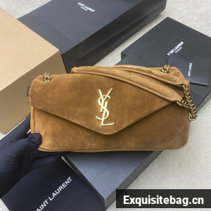 Saint Laurent CALYPSO small in plunged suede 734153 brown