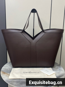 Saint Laurent Y TOTE IN LEATHER 817602 dark brown