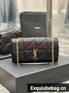 SAINT LAUREN JAMIE MEDIUM CHAIN BAG CARRE RIVE GAUCHE IN Re-Nylon Y758291 BLACK