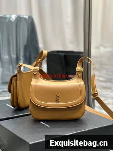 SAINT LAUREN KAIA SMALL SATCHEL IN SMOOTH LEATHER Y662242 brown