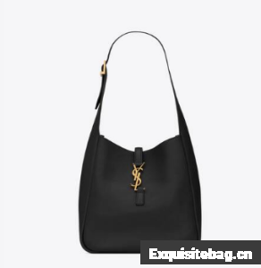 SAINT LAUREN LE 5 A 7 SOFT SMALL HOBO BAG IN SMOOTH LEATHER 713938 black