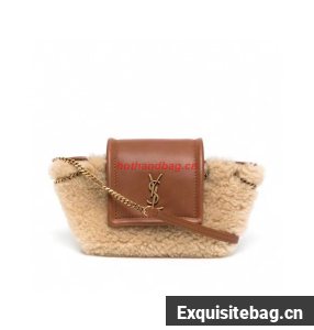 SAINT LAUREN LE MAILLON BUCKET BAG IN SUEDE Y667738 brown