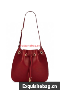 SAINT LAUREN PARIS VII LARGE FLAT HOBO BAG IN SMOOTH LEATHER 697941 red