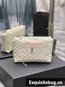 SAINT LAUREN SADE LARGE CLUTCH IN LAMBSKIN Y433955 white