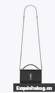 SAINT LAUREN SUNSET CHAIN WALLET IN SMOOTH LEATHER 533026 black