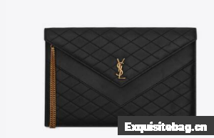 SAINT LAURENT GABY DOUBLE-FLAP CHAIN POUCH IN LAMBSKIN 6855961 black