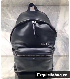 SAINT LAURENT LEATHER small knapsack Y886654 black