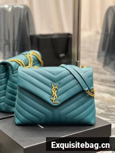 SAINT LAURENT LOULOU CHAIN BAG IN QUILTED Y LEATHER 487216 Lake blue