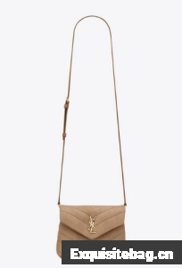 SAINT LAURENT LOULOU SMALL CHAIN BAG IN QUILTED Y SUEDE 4946991 TAUPE