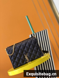 SAINT LAURENT MONOGRAM CHAIN WALLET IN LEATHER 629246 black