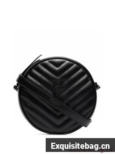 SAINT LAURENT VINYLE ROUND CAMERA BAG IN CHEVRON-QUILTED GRAIN DE POUDRE EMBOSSED LEATHER 6104361 black SAINT LAURENT VINYLE ROUND CAMERA BAG IN CHEVRON-QUILTED GRAIN DE POUDRE EMBOSSED LEATHER 6104361 black