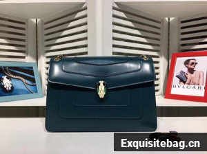 BVLGARI Medium Shoulder Bag Calfskin Leather BG2281 Blue