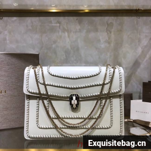 BVLGARI Medium Shoulder Bag Calfskin Leather BG22890 white