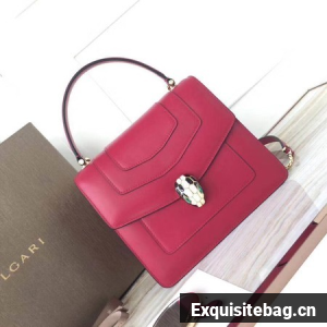 BVLGARI Original Calfskin Leather Tote Bag 3781 Peach