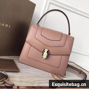 BVLGARI Original Calfskin Leather Tote Bag 3781 Pink
