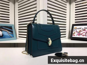 BVLGARI Serpenti Forever Bag Patent Leather BG2280 Blue