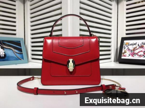 BVLGARI Serpenti Forever Bag Patent Leather BG2280 Red