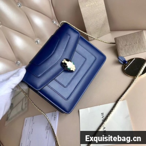 BVLGARI Serpenti Forever Flap Cover leather bag 00962 blue