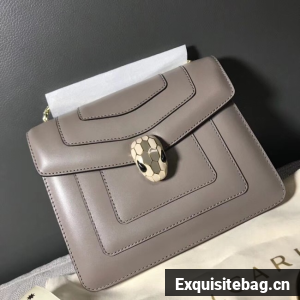 BVLGARI Serpenti Forever Flap Cover leather bag 00962 grey