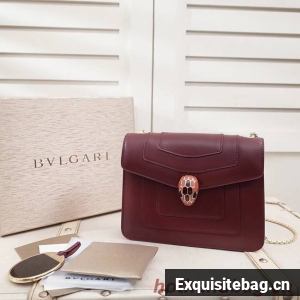 BVLGARI Serpenti Forever Flap Cover leather bag 28697 fuchsia