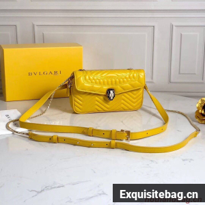 BVLGARI Serpenti Forever Original Calfskin Leather Belt Bag 287852 Yellow