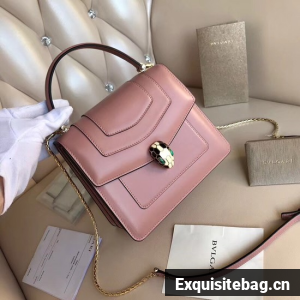BVLGARI Serpenti Forever leather flap bag 3785 pink