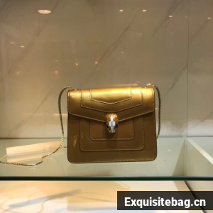 BVLGARI Serpenti Forever metallic-leather shoulder bag 08962 gold