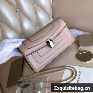 BVLGARI Serpenti Forever metallic-leather shoulder bag 3389 light pink