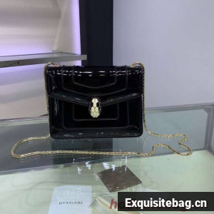 BVLGARI Serpenti Forever metallic-leather shoulder bag 34559 black