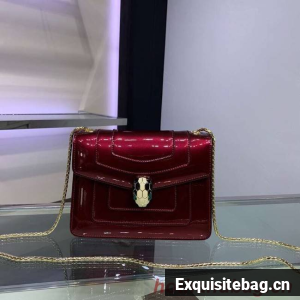 BVLGARI Serpenti Forever metallic-leather shoulder bag 34559 fuchsia