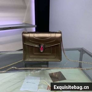 BVLGARI Serpenti Forever metallic-leather shoulder bag 34559 gold&rose