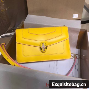 BVLGARI Serpenti Forever metallic-leather shoulder bag 39174 yellow