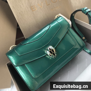 BVLGARI Serpenti Forever metallic-leather shoulder bag 4953 green