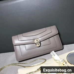 BVLGARI Serpenti Forever metallic-leather shoulder bag 4953 grey