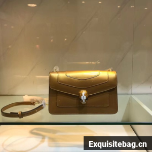 BVLGARI Serpenti Forever metallic-leather shoulder bag 91414 gold