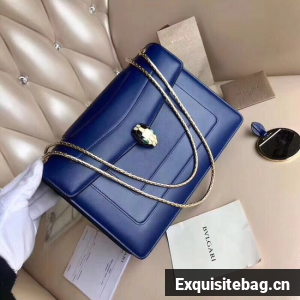 BVLGARI Serpenti leather shoulder bag 14632 blue