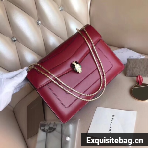 BVLGARI Serpenti leather shoulder bag 14632 fuchsia