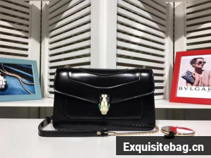 BVLGARI mini Shoulder Bag Calfskin Leather BG2282 Black