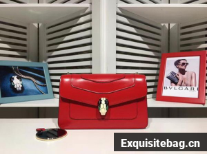 BVLGARI mini Shoulder Bag Calfskin Leather BG2282 Red