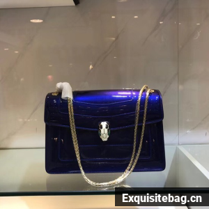 Bulgari metallic-leather shoulder bag 15004 blue