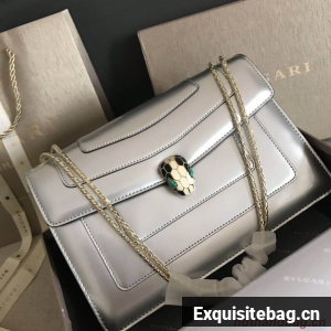 Bulgari metallic-leather shoulder bag 15004 silver