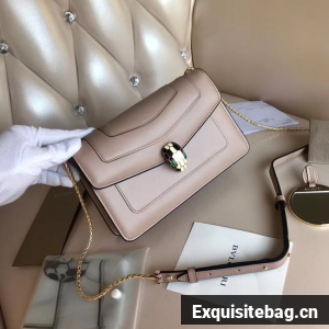 Bvlgari Original Calfskin Leather serpenti forever Shoulder Bag 5590 light pink