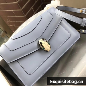 Bvlgari Original Calfskin Leather serpenti forever Shoulder Bag 97522 Light blue