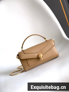 Bvlgari Serpenti Forever leather crossbody bag 289688 Apricot