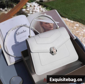 Bvlgari Serpenti Forever leather small crossbody bag 20286 white