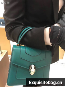 Bvlgari Serpenti Forever leather small crossbody bag 20289 Emerald