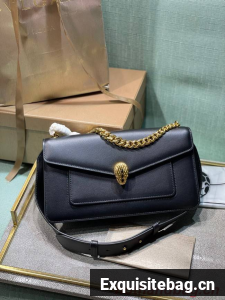 Bvlgari Serpenti Forever leather small crossbody bag 292833 black