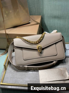 Bvlgari Serpenti Forever leather small crossbody bag 292833 gray
